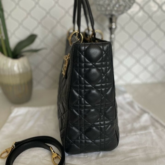 100% Authentic Large Lady Dior, Cannage Lambskin, - Picture 4 of 11